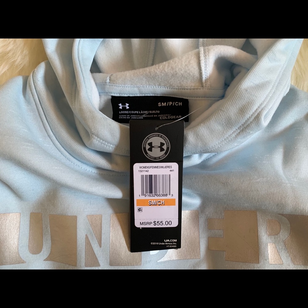 Under Armour Fleece Logo Cowl Neck Pullover Hoodie - Picture 8 of 8
